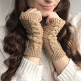 Women Half Finger Knitting Gloves for Woman Winter Soft Warm Knitting Arm Work Glove Soft Warm Mittens Fingerless Girl Gloves daiiibabyyy