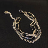 Bracelet for Women Fashion Crystal Chain Double Bracelet Hip Hop Simple Geometry Bracelet Jewelry Accessories Wholesale daiiibabyyy