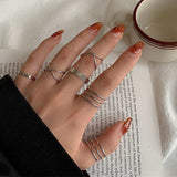 Fashion Jewelry Rings Set Hot Selling Metal Alloy Hollow Round Opening Women Finger Ring For Girl Lady Party Wedding Gifts New