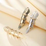 Lost Lady New Cool Boys Punk Gothic Rock Scroll Joint Armor Knuckle Metal Protect Full Finger Gold Ring Party Cosplay Props daiiibabyyy