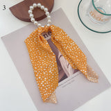 2022  Pearl Elastic Rubber Bands For Girl Bow Print Fashion Hair Accessories Hair Ties 2021 New Korea Women Hair Ropes 28 Style daiiibabyyy