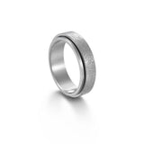 Daiiibabyyy Rotatable Titanium Steel Ring Retro Silver Color Star Moon Matte Rings Punk Women Men Prom Stress Reliever Finger Jewelry