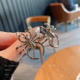 2022 New Trendy Geometric Metal Hollow Spider Hook Dangle Earrings Exaggerate Punk Jewelry For Women Fashion Drop Earrings Gifts daiiibabyyy