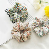 Korean Floral Print Scrunchies Fashion Hairband Hair Rope for Ponytail Holder Elastic Hair Band Sweet Hair Ties Hair Accessories daiiibabyyy