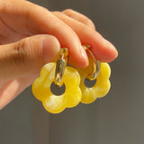 Lost Lady Korean Fashion Cute Resin Small Flower Drop Earrings For women Statement Pendant Earring Girl 2022 Fashion Jewelry daiiibabyyy