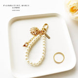 Baroque Vintage Pearl Chain Imitation Shell Flower Piece Small Exquisite Car Key Chain Bag Pendant Porte-clés daiiibabyyy