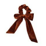 Ladies Soft Velvet Hair Scrunchie Ribbon Girls Ponytail Holder Bow Hair Ties Elastic Hair Bands Elegant Headwear Accessories Red daiiibabyyy