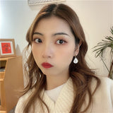 Elegant retro style geometric asymmetrical flower earrings, 2022 stylish Korean women for earrings party jewelry gifts daiiibabyyy