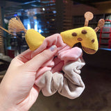 Fashion Double Color Large Intestine Ring Plush Rabbit Ears Large Intestine Hair Ring Elastic  Cartoon Animal Hair Rope daiiibabyyy