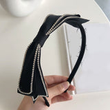 Fashion Spring Summer Hairband For Women Korean Style Elegant Bowknot Hair Accessories Casual Classic Nice Black White Hair Hoop daiiibabyyy