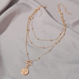 Vintage Gold Multi Layered Necklace Bohemian Coin Portrait Pendant Long Chain Necklace for Women Boho Jewelry Colar Feminino daiiibabyyy