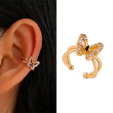 New Fashion Butterfly Clip Earrings Ear hook Copper Ear Clips Earring No Piercing Crystal Ear Cuff For Women Girls Jewelry Gifts daiiibabyyy