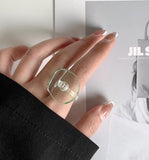 2022 New Arrival Colorful Transparent Acrylic Irregular Geometry Rings for Women Jewelry Party Gifts Fashion Forefinger Rings daiiibabyyy