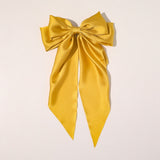 New Headwear Big Large Satin Bow Hairpins Barrettes for Women Girls Wedding Long Ribbon Hair Clip Hairgrip Bow Hair Accessories daiiibabyyy
