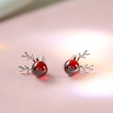 New Stylish Crystal Christmas Elk Stud Earrings For Women Fashion Zircon Deer Earring Girl New Year Party Jewelry Christmas Gift daiiibabyyy