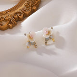 2022 New Fashion Sweet Pearl Flowers Fresh Women Earrings Contracted Joker Elegant Temperament Stud Earrings Jewelry daiiibabyyy
