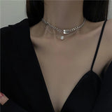 2022 Fashion Asymmetric Lock Necklace for Women Twist Gold Silver Color Chunky Thick Lock Choker Chain Necklaces Party Jewelry daiiibabyyy