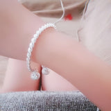 Fashion New Retro Double Bell Bracelet Silver Color Adjustable Bangle Jewelry For Women Girlfriend Birthday Party Gift daiiibabyyy
