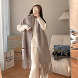 Women Fashion Thick Solid Color Wild Scarves 230X37CM Fantasy Macaron Scarves Women Winter Soft Warm Feel Cashmere Long Shawl daiiibabyyy