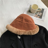 Women's Fashion Hats 2022 Plush Fashion Warm Plush Bucket Hat Designer Fisherman Hat  Gorras De Invierno Para Mujer  Wool daiiibabyyy