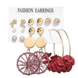 Fashion Gold Hoop Earrings Set Women Pearl Hoop Earrings Oversize Metal Circle Punk Earring 2022 Female Fashion Jewelry Dangler daiiibabyyy