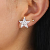 Daiiibabyyy New arrived irregularity Cz Star Earring for girl women sparking star stud Christmas Gift Jewelry
