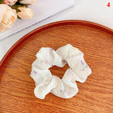 Sweet Flowers Bow Scrunchies Barrettes Hair Accessories Women Elastic Hair Ring Hair Tie Hair Clips Ponytail Holder Rubber Band daiiibabyyy