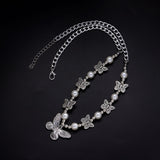 Gothic Butterfly Pendant Necklace for Women Choker Aesthetic Grunge Chain accessories IGIRL Indie Collar Jewelry Friends Gift daiiibabyyy