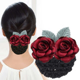 Daiiibabyyy Flower Hair Bun Elegant Headmade Hairpins Floral Bun Cover Star Hair Clip Removable Snood Girls Hair Accessories for Women