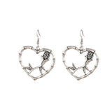 Lost Lady New Fashion Heart-Shaped Rose Flower Ladies Earrings With Alloy Earrings Jewelry Wholesale Direct Sales daiiibabyyy
