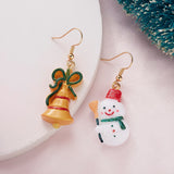 Asymmetry Acrylic Resin Christmas Earrings Cartoon Santa Claus Snowman Xmas Tree Drop Earrings Female Christmas Gifts Jewelry daiiibabyyy