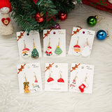 Asymmetry Acrylic Resin Christmas Earrings Cartoon Santa Claus Snowman Xmas Tree Drop Earrings Female Christmas Gifts Jewelry daiiibabyyy