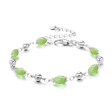 Fashion Geometric Oval Colorful Crystal Beads Bracelets For Women Elegant Silver Color Chain Charm Bracelet Birthday Party Gifts daiiibabyyy