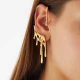 Daiiibabyyy  1PC 2021 New Trendy Golden Clip Earrings Irregular Ear Cuff Gothic Hanging Clip Earrings for Women Minimalist No Piercing daiiibabyyy