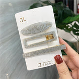 New 3PCS/Set Fashion Pearls Acetate Geometric Hair Clips For Women Girls Headband Sweet Hairpins Barrettes Hair Accessories Set daiiibabyyy