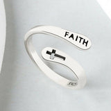 Trend Silver Color Alloy Rhinestone Cross Ring Geometric Heart Adjustable Open Rings For Women Fashion Jewelry Gift Dropshipping daiiibabyyy