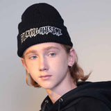 Men Knitted Hat FUCK AWESOME Embroidered Slogan Hip Hop Hat Men Women Fashion Trend Hedging Hat Winter Outdoor Warm Hat daiiibabyyy