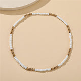 17KM Y2K Style Flower Beaded Necklace for Women Bohemian Colorful Short Beaded Pearl Choker Necklace Female Jewelry daiiibabyyy