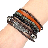 Vintage Black Leather Bracelets For Men Fashion Hollow Triangle Leather Bracelet & Bangles Multilayer Wide Wrap Jewelry 2022 daiiibabyyy