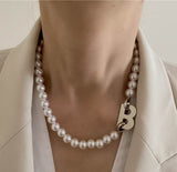 Statement Letter Pearl Choker Necklace For Women New Trends Jewelry Personality Collares Wholesale daiiibabyyy