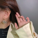 2022 New Trendy Geometric Metal Hollow Spider Hook Dangle Earrings Exaggerate Punk Jewelry For Women Fashion Drop Earrings Gifts daiiibabyyy