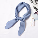 Daiiibabyyy Fashion Square Silk Scarf Headband for Women Solid Color 70 CM Hair Scarf Headwrap air Band Hair Ties Bandana Head Neck Scarf