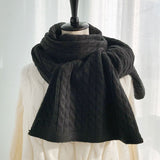 Kitted Long Winter Scarves For Women Scarf Blanket Cashmere Soft Shawl Hand knitting Scarf Solid Color Thicken Warm Scarf Girls daiiibabyyy