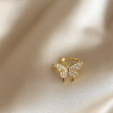 New Fashion Butterfly Clip Earrings Ear hook Copper Ear Clips Earring No Piercing Crystal Ear Cuff For Women Girls Jewelry Gifts daiiibabyyy