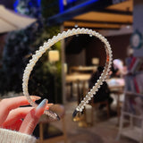 New Simple Full Pearls Women Hairbands Sweet Headband Hair Hoops Holder Ornament Head Band Lady Elegant Fashion Hair Accessories daiiibabyyy