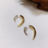 HUANZHI  New  Punk Silver Plated Metal Barbed Rose flower Stud Earrings Geometric For Women Girls Party Jewelry daiiibabyyy