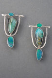 Retro Earrings Silver Color Earrings for Women Inlaid Green Stone Dangle Earrings Women Bridal Wedding Jewelry Gift daiiibabyyy