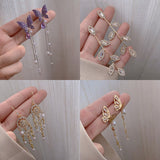 Alloy Earrings for Women Fashion Long retro Tassel Jewelry Pearl Earrings Jewelry accessories Wholesale daiiibabyyy