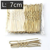 Daiiibabyyy 5/6/7 Cm 50 Pcs U Shaped Hairpin Hair Clips Bobby Pins Metal Barrette Women Modeling Tools Bridal Hairstyle Tool