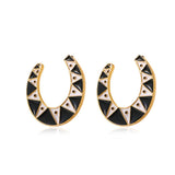 Gothic U-shaped Horseshoe Stud Earrings for Women Hip Hop Personality Spider Web Earrings Ins Fashion Jewelry Accesorios Mujer daiiibabyyy